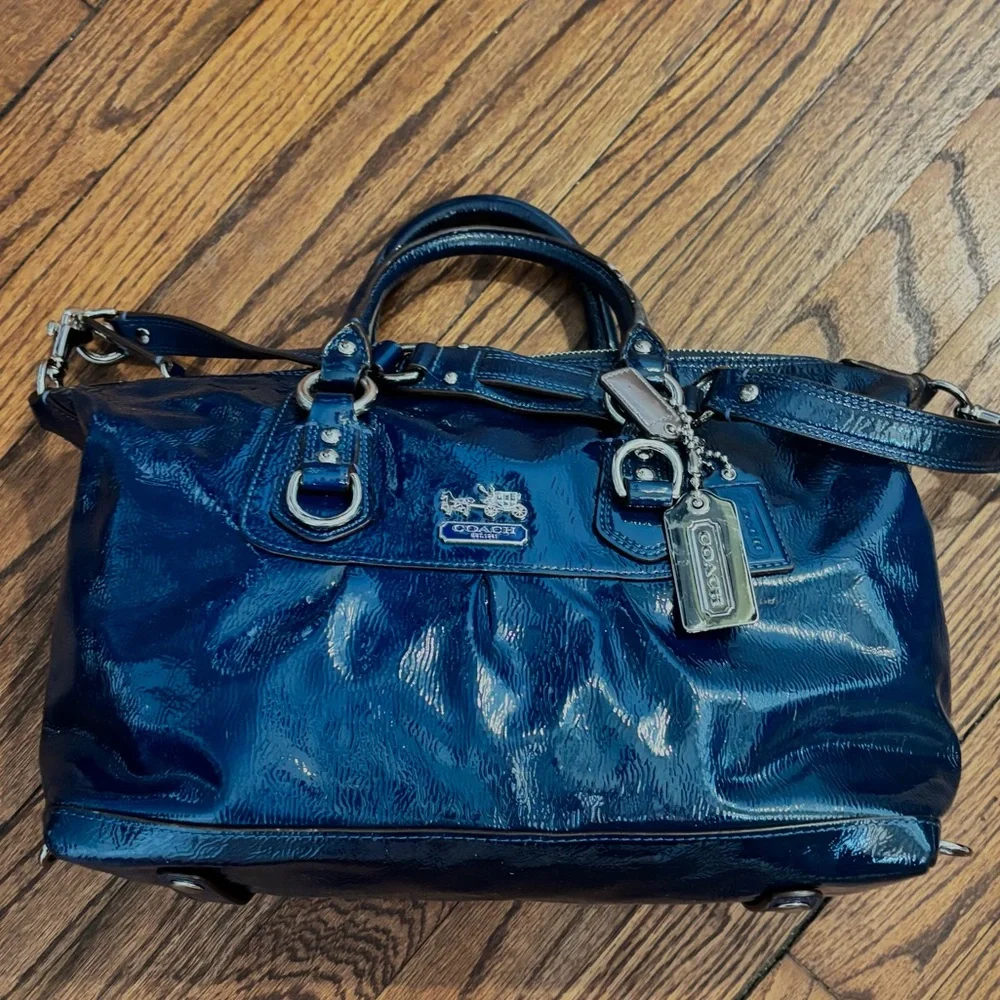 Coach Madison Patent Leather Sabrina Large Satchel - Picture 10 of 11